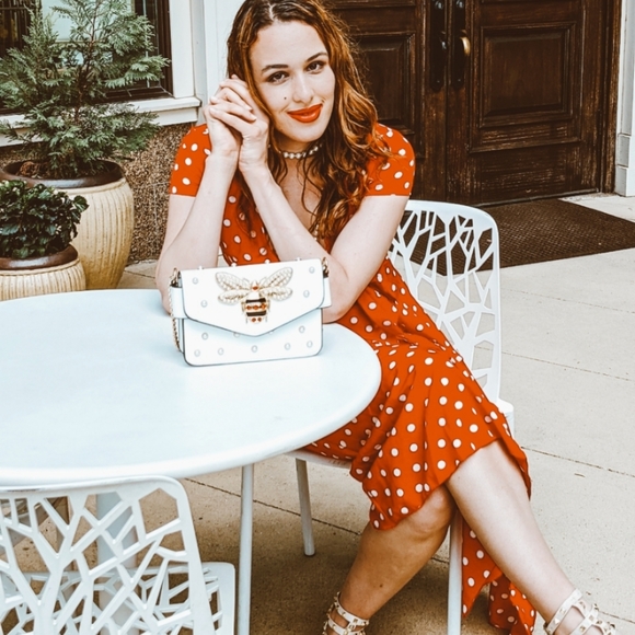 NWT Bohemian Polka Dot Maxi Split Dress S:S-Med - Picture 5 of 14